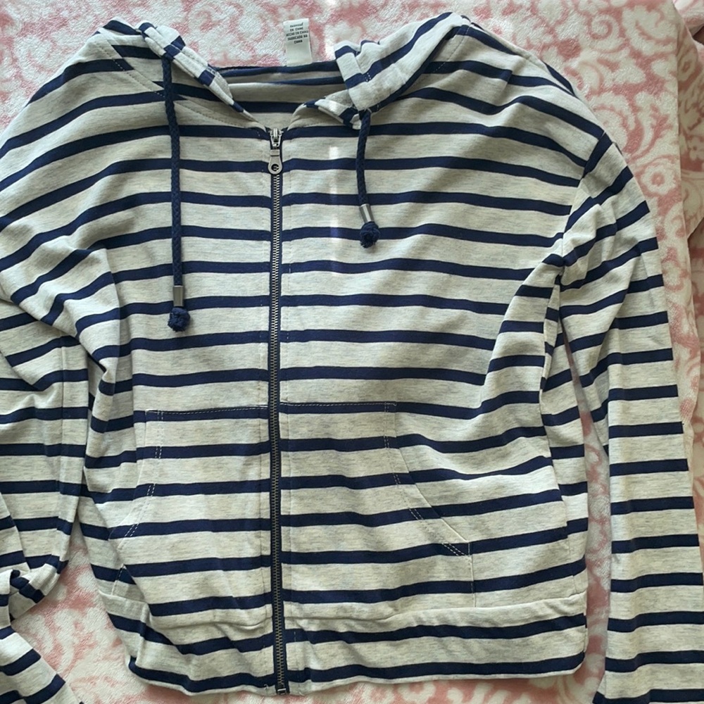 Forever 21 striped zip up jacket
